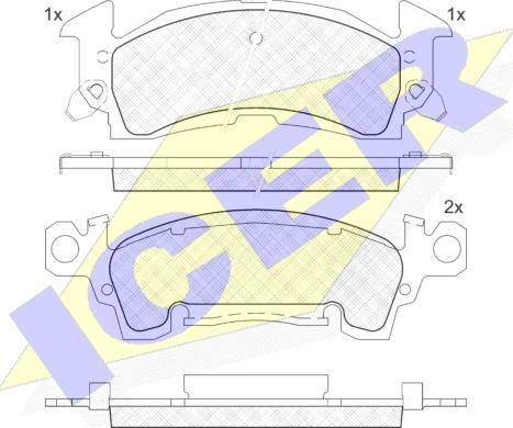 Icer 181415 - Kit de plaquettes de frein, frein à disque cwaw.fr