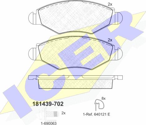 Icer 181439-702 - Kit de plaquettes de frein, frein à disque cwaw.fr