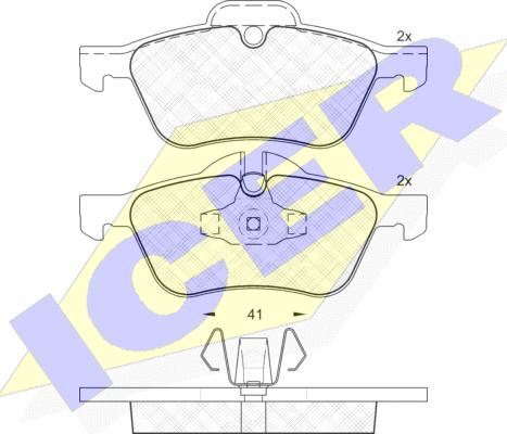 Icer 181434 - Kit de plaquettes de frein, frein à disque cwaw.fr