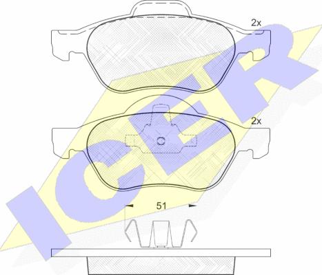 Icer 181431 - Kit de plaquettes de frein, frein à disque cwaw.fr