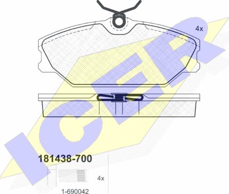 Icer 181438-700 - Kit de plaquettes de frein, frein à disque cwaw.fr