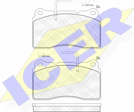 Icer 181424 - Kit de plaquettes de frein, frein à disque cwaw.fr