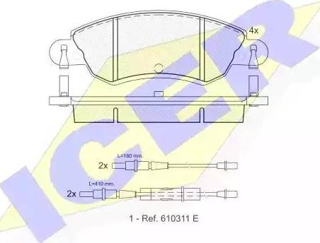 Icer 181420 - Kit de plaquettes de frein, frein à disque cwaw.fr