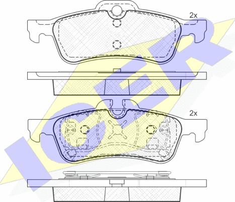 Icer 181599 - Kit de plaquettes de frein, frein à disque cwaw.fr