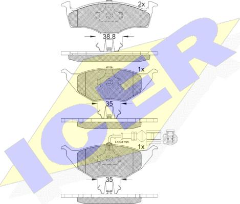 Icer 181594-071 - Kit de plaquettes de frein, frein à disque cwaw.fr