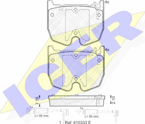 Icer 181591 - Kit de plaquettes de frein, frein à disque cwaw.fr