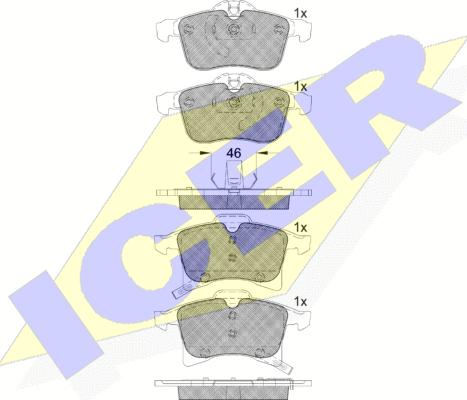 Icer 181592 - Kit de plaquettes de frein, frein à disque cwaw.fr