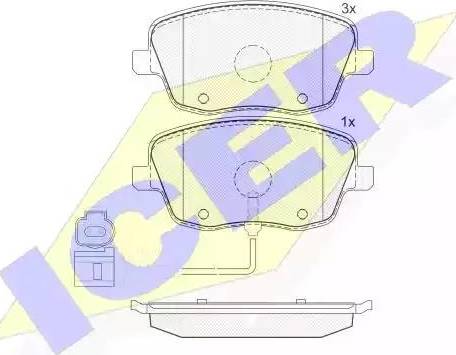 Icer 181597 - Kit de plaquettes de frein, frein à disque cwaw.fr