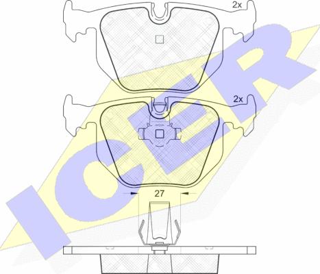 Icer 181549 - Kit de plaquettes de frein, frein à disque cwaw.fr