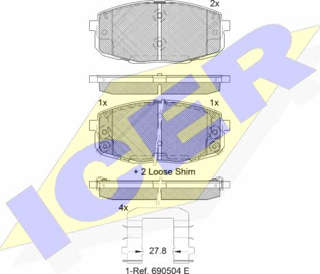 Icer 181540-208 - Kit de plaquettes de frein, frein à disque cwaw.fr