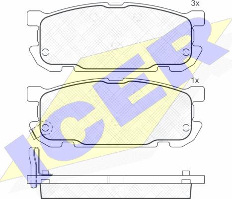 Icer 181541 - Kit de plaquettes de frein, frein à disque cwaw.fr