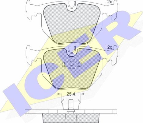 Icer 181548 - Kit de plaquettes de frein, frein à disque cwaw.fr