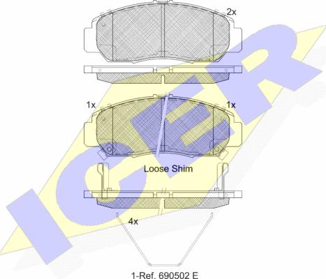 Icer 181543-208 - Kit de plaquettes de frein, frein à disque cwaw.fr