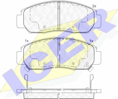 Icer 181543 - Kit de plaquettes de frein, frein à disque cwaw.fr