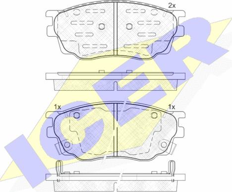 Icer 181542-200 - Kit de plaquettes de frein, frein à disque cwaw.fr