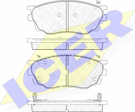 Icer 181542 - Kit de plaquettes de frein, frein à disque cwaw.fr