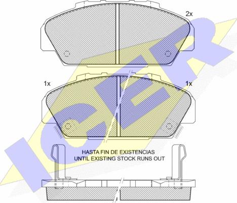 Icer 181554 - Kit de plaquettes de frein, frein à disque cwaw.fr