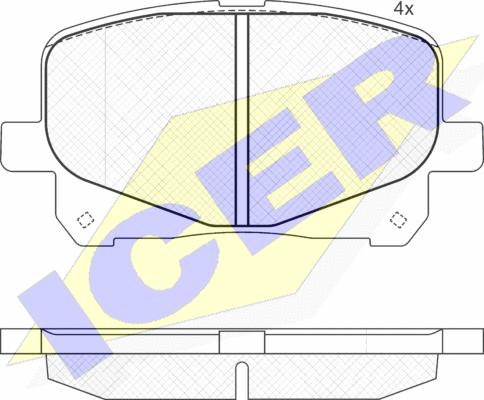 Icer 181555 - Kit de plaquettes de frein, frein à disque cwaw.fr