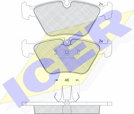 Icer 181550 - Kit de plaquettes de frein, frein à disque cwaw.fr