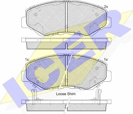 Icer 181558 - Kit de plaquettes de frein, frein à disque cwaw.fr