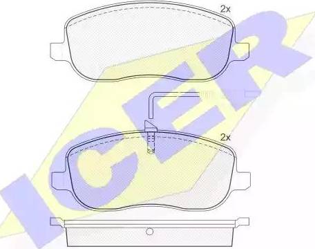 Icer 181553 - Kit de plaquettes de frein, frein à disque cwaw.fr