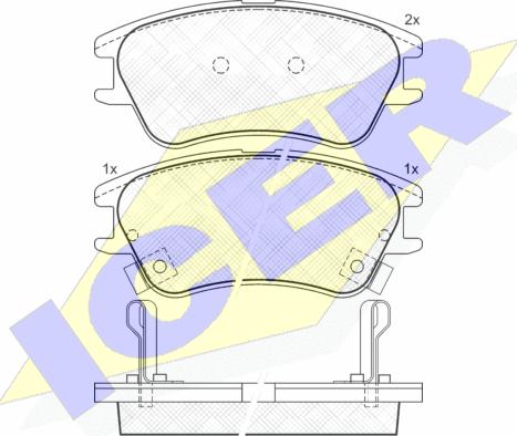 Icer 181557 - Kit de plaquettes de frein, frein à disque cwaw.fr