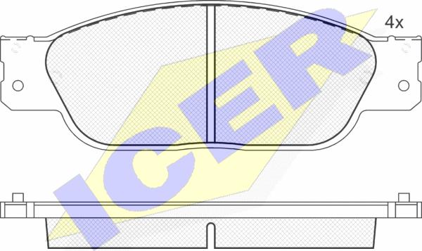 Icer 181560 - Kit de plaquettes de frein, frein à disque cwaw.fr