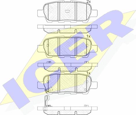 Icer 181509 - Kit de plaquettes de frein, frein à disque cwaw.fr