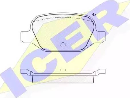 Icer 181501 - Kit de plaquettes de frein, frein à disque cwaw.fr