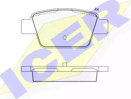 Icer 181503 - Kit de plaquettes de frein, frein à disque cwaw.fr