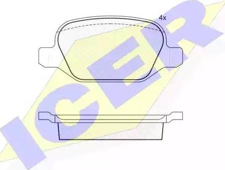 Icer 181502 - Kit de plaquettes de frein, frein à disque cwaw.fr