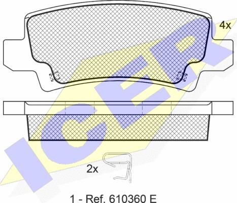 Icer 181514 - Kit de plaquettes de frein, frein à disque cwaw.fr