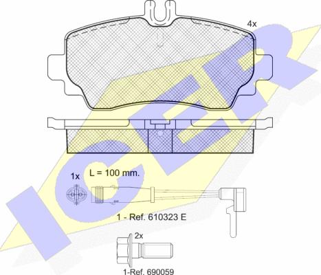 Icer 181516-701 - Kit de plaquettes de frein, frein à disque cwaw.fr