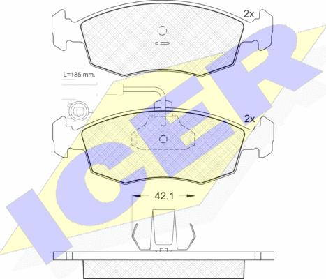 Icer 181518 - Kit de plaquettes de frein, frein à disque cwaw.fr