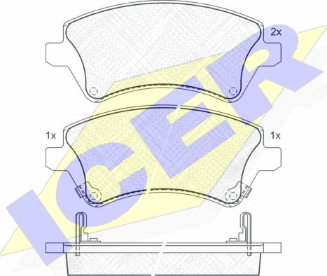 Icer 181513 - Kit de plaquettes de frein, frein à disque cwaw.fr