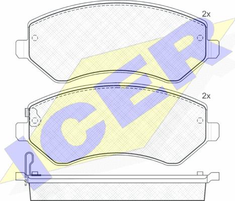 Icer 181512 - Kit de plaquettes de frein, frein à disque cwaw.fr