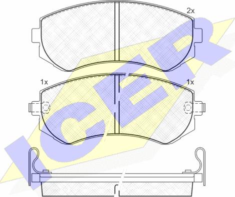 Icer 181517 - Kit de plaquettes de frein, frein à disque cwaw.fr