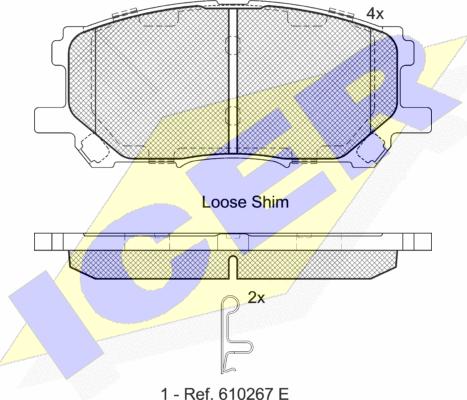 Icer 181584 - Kit de plaquettes de frein, frein à disque cwaw.fr