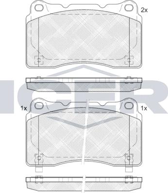 Icer 181585-203 - Kit de plaquettes de frein, frein à disque cwaw.fr