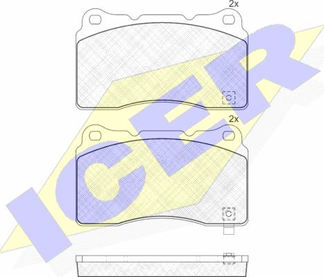 Icer 181585 - Kit de plaquettes de frein, frein à disque cwaw.fr