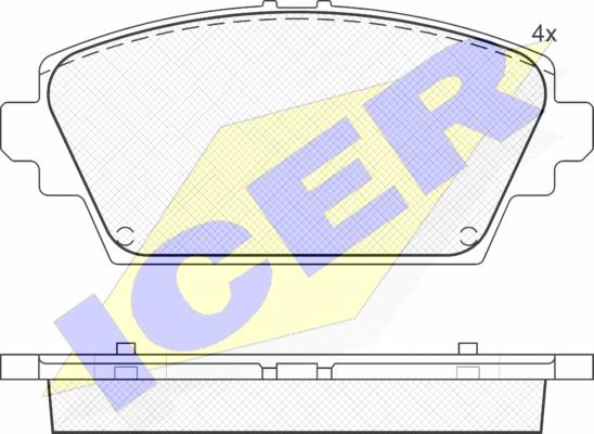 Icer 181581 - Kit de plaquettes de frein, frein à disque cwaw.fr