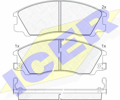 Icer 181539 - Kit de plaquettes de frein, frein à disque cwaw.fr