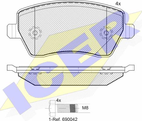 Icer 181534-700 - Kit de plaquettes de frein, frein à disque cwaw.fr