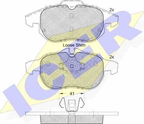 Icer 181536-400 - Kit de plaquettes de frein, frein à disque cwaw.fr