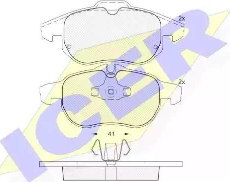 Icer 181536 - Kit de plaquettes de frein, frein à disque cwaw.fr