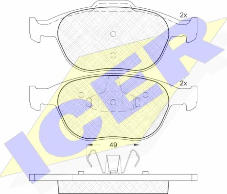 Icer 181537 - Kit de plaquettes de frein, frein à disque cwaw.fr