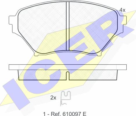 Icer 181529 - Kit de plaquettes de frein, frein à disque cwaw.fr