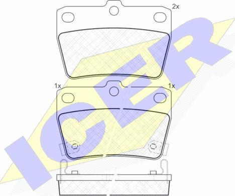 Icer 181520 - Kit de plaquettes de frein, frein à disque cwaw.fr