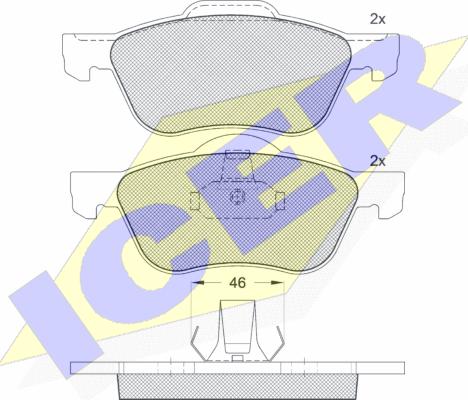 Icer 181528 - Kit de plaquettes de frein, frein à disque cwaw.fr