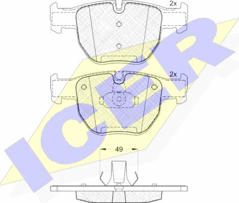 Icer 181574 - Kit de plaquettes de frein, frein à disque cwaw.fr